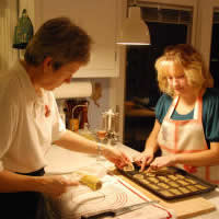 Traditional Danish butter cookie baking